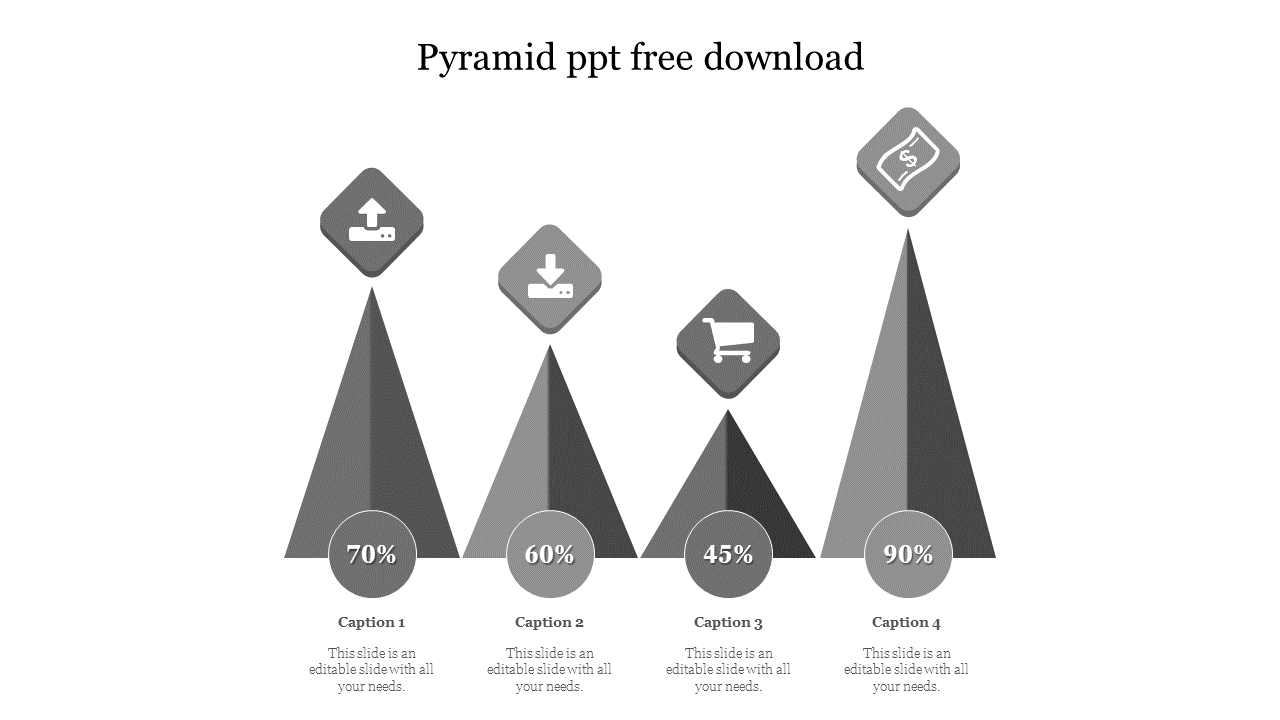 Free - Shop With SlideEgg Pyramid PPT Free Download 4-Node